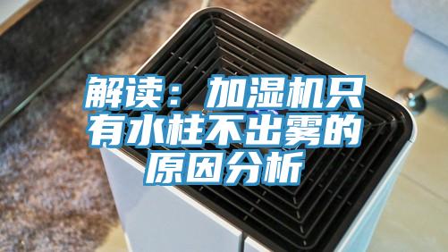 解讀：加濕機隻有水柱不出霧的原因分析