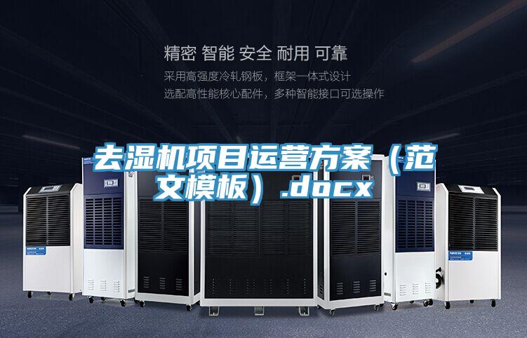 去濕機項目運營方案（範文模板）.docx
