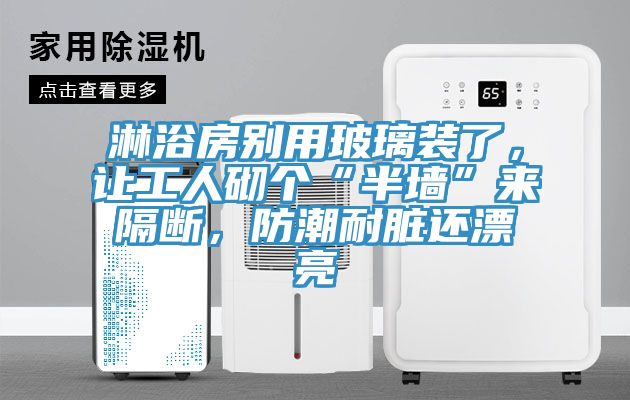 淋浴房別用玻璃裝了，讓工人砌個“半牆”來隔斷，防潮耐髒還漂亮